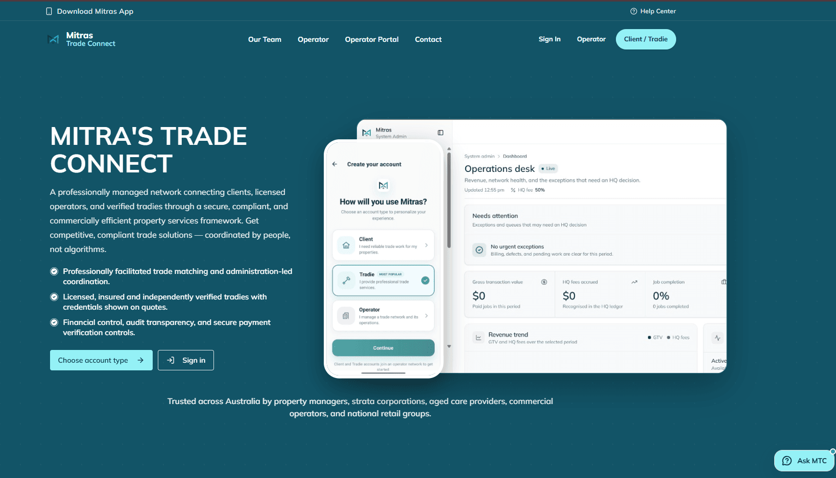 Mitra's Trade Connect | Property Services Platform